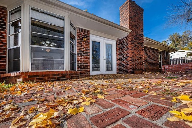 exterior space featuring a patio and french doors