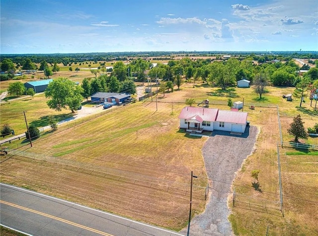 aerial view with a rural view