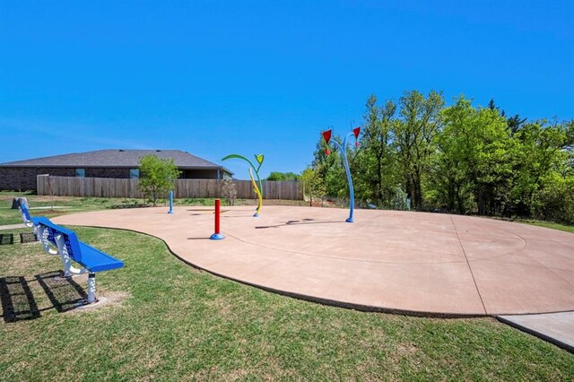 view of play area with a lawn