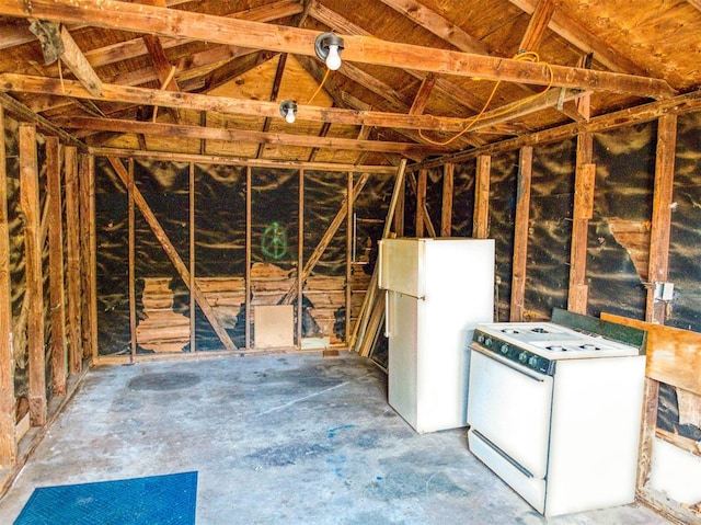 miscellaneous room with vaulted ceiling