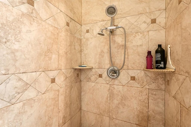 room details with a tile shower