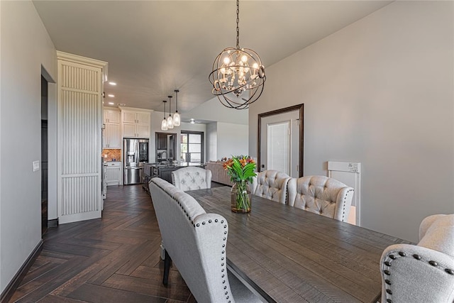 2063 County Road 1336, Blanchard, OK 73010 - dining area featuring a chandelier and recessed lighting