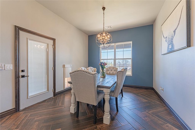 2063 County Road 1336, Blanchard, OK 73010 - dining room with a chandelier and baseboards