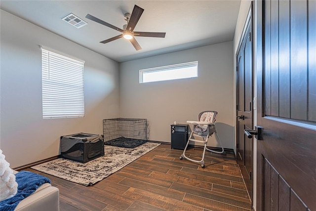 2063 County Road 1336, Blanchard, OK 73010 - home office with wood finished floors and a ceiling fan