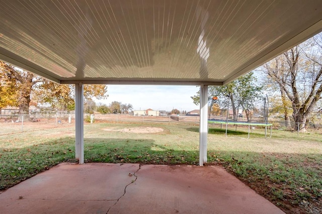 view of patio / terrace with a trampoline