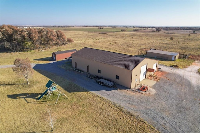 aerial view featuring a rural view