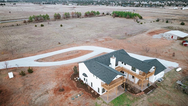 drone / aerial view featuring a rural view