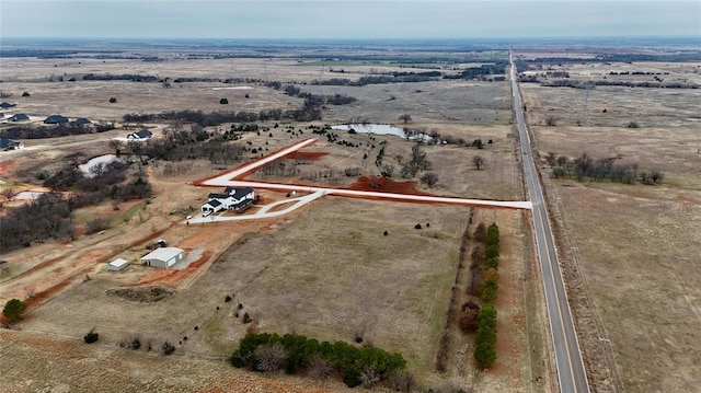 aerial view featuring a rural view