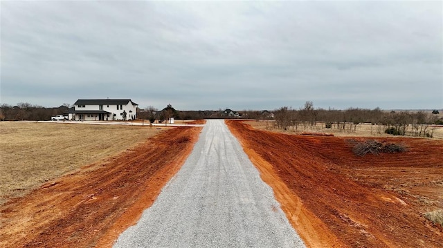 view of street with a rural view