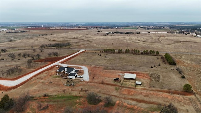 bird's eye view with a rural view