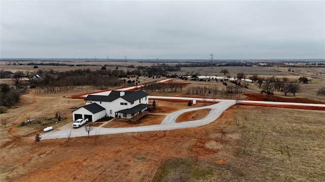 aerial view featuring a rural view