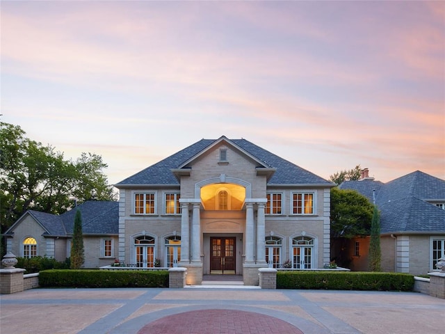 view of front facade with french doors