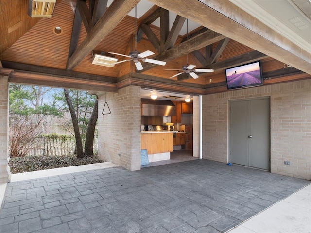 view of patio / terrace with ceiling fan