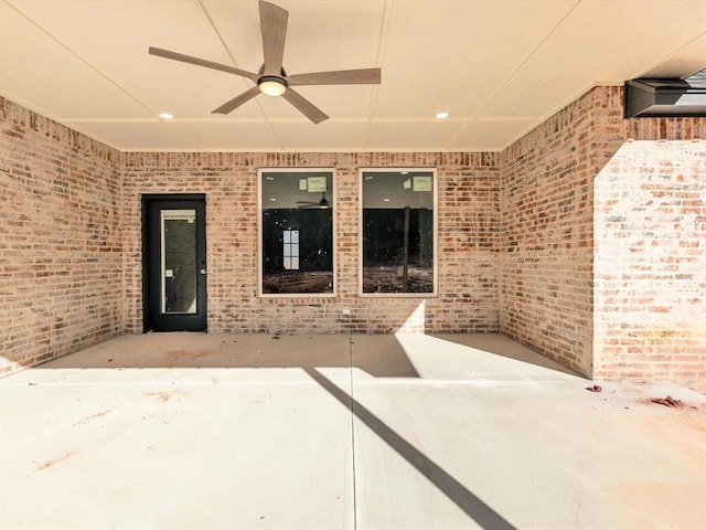 view of patio / terrace with a ceiling fan