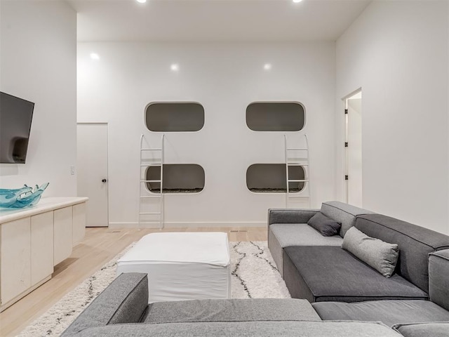 living room featuring light hardwood / wood-style flooring