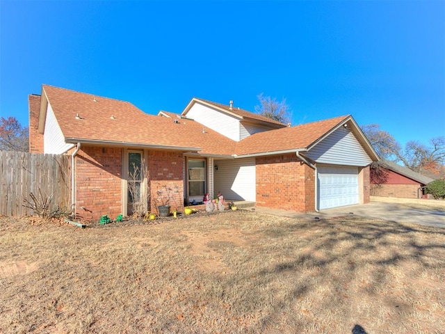 view of front of house with a garage