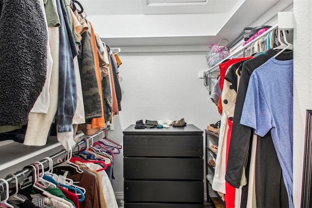 view of walk in closet