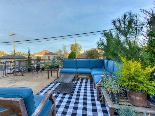 view of patio with outdoor lounge area