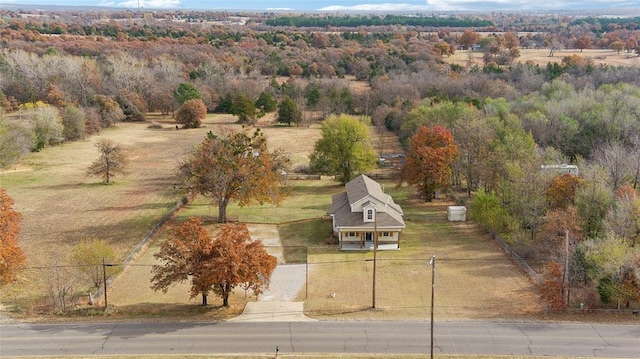 aerial view with a rural view