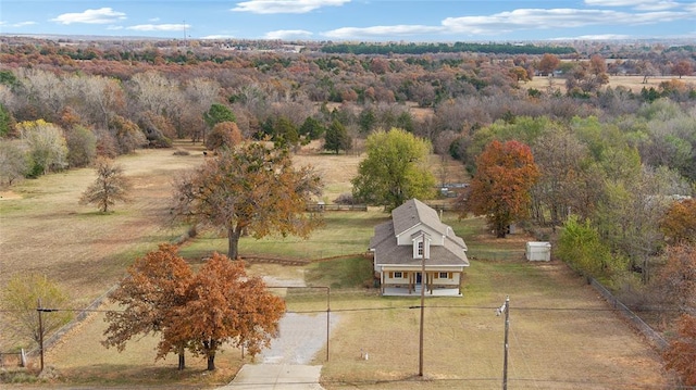 drone / aerial view with a rural view