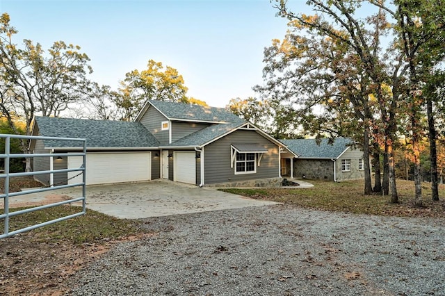 view of front property with a garage