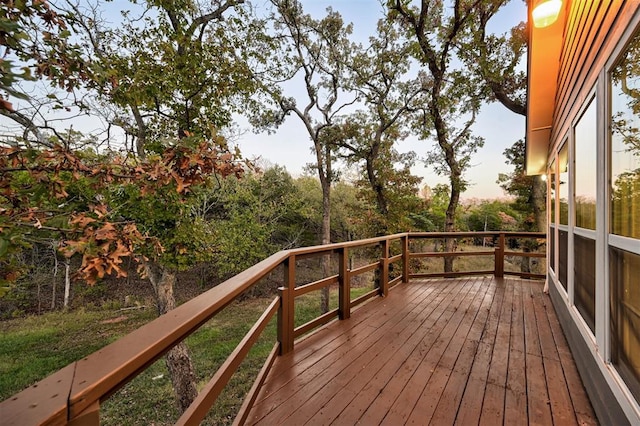 view of deck at dusk