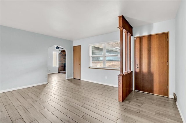 empty room with light wood-type flooring