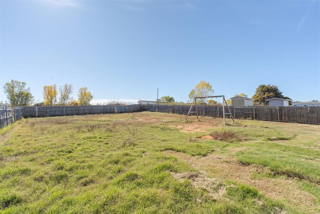 view of yard with a playground