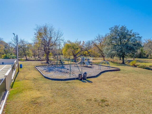 view of play area featuring a yard