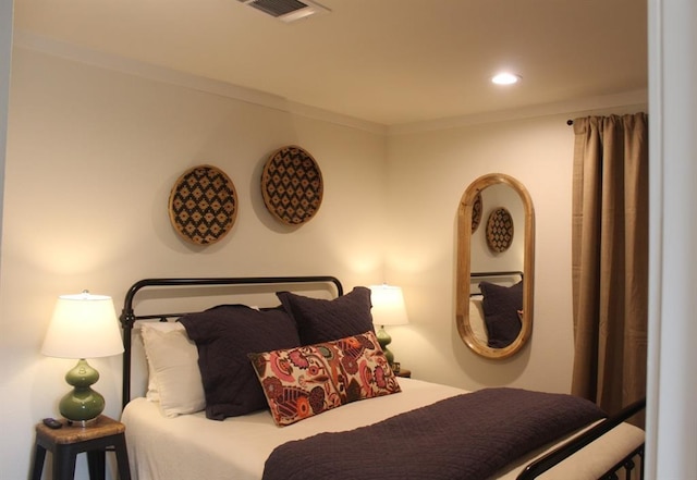 bedroom featuring ornamental molding