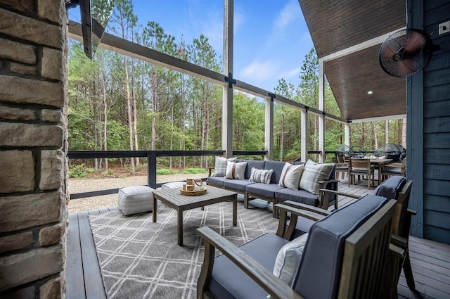 view of sunroom