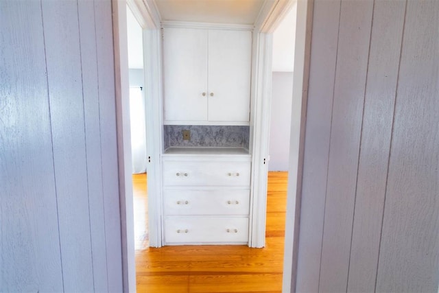 hall featuring light hardwood / wood-style flooring