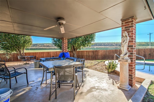 view of patio / terrace with ceiling fan