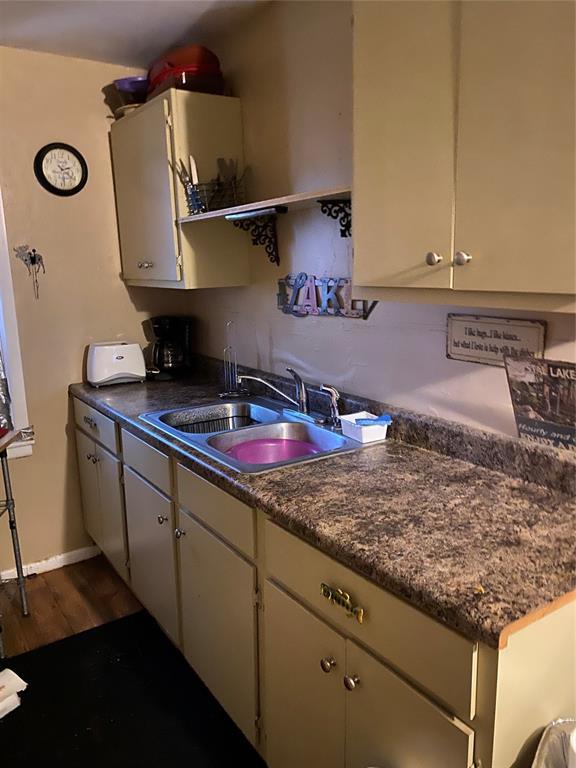 kitchen featuring sink and dark wood-type flooring