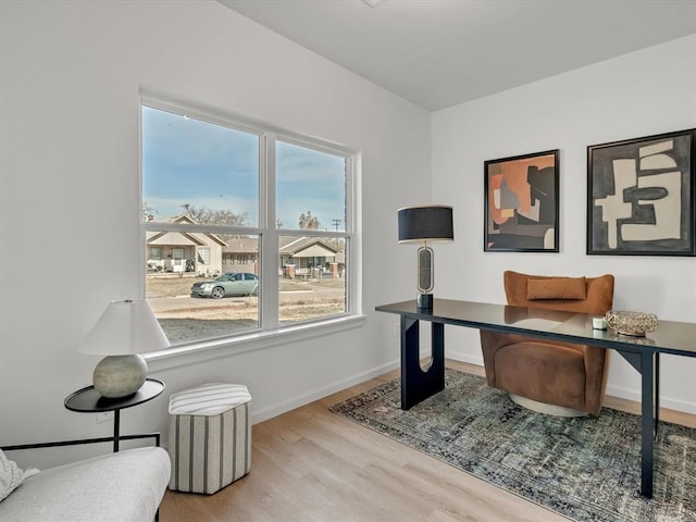 office space featuring light hardwood / wood-style flooring