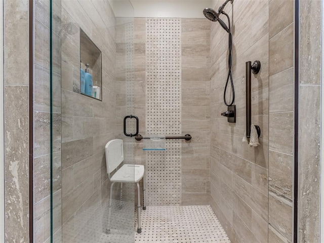 bathroom featuring an enclosed shower