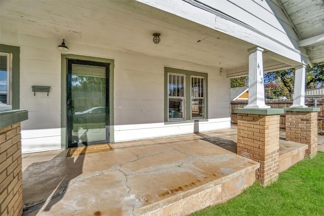 view of patio with covered porch