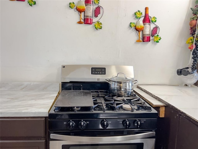 520 S Main St, Lexington, OK 73051 - kitchen view of stainless steel range with gas cooktop
