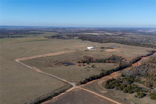 drone / aerial view featuring a rural view