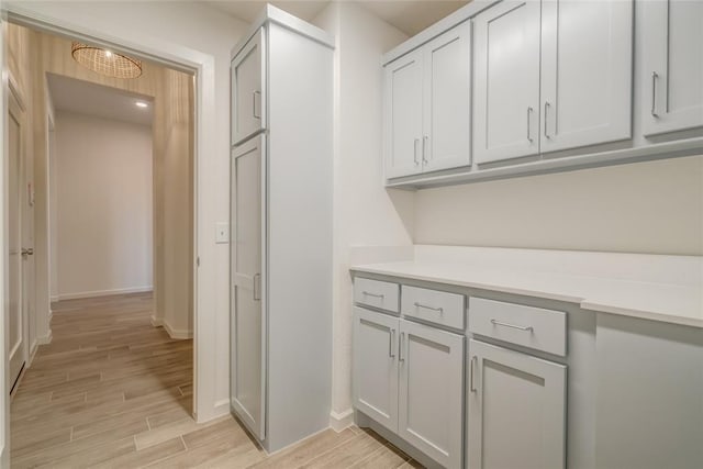 corridor featuring light hardwood / wood-style floors