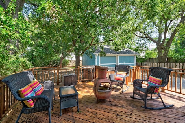 view of wooden deck