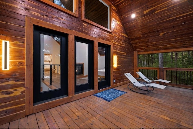 deck featuring french doors