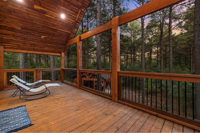 view of deck at dusk