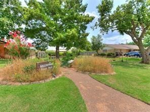 view of home's community with a lawn