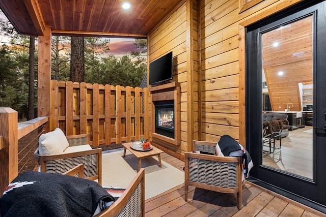 view of patio with an outdoor living space