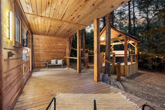 view of deck at dusk