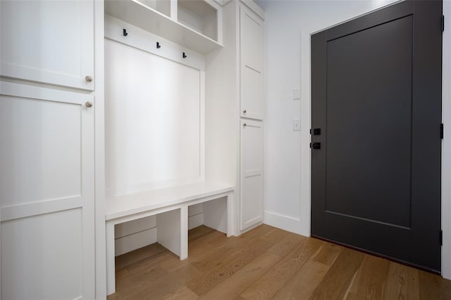 mudroom featuring light wood-type flooring