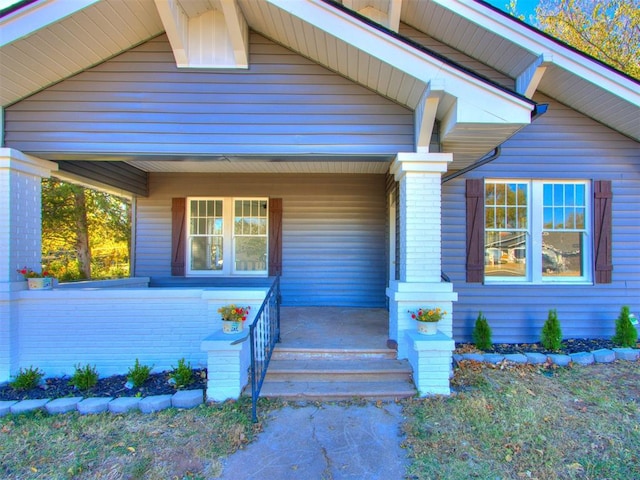 view of front of home featuring covered porch