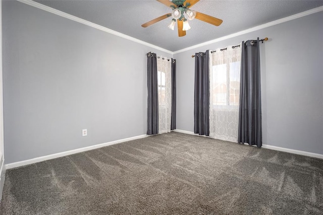 2100 Barclay Rd, Oklahoma City, OK 73120 - carpeted spare room with ornamental molding, a ceiling fan, and baseboards