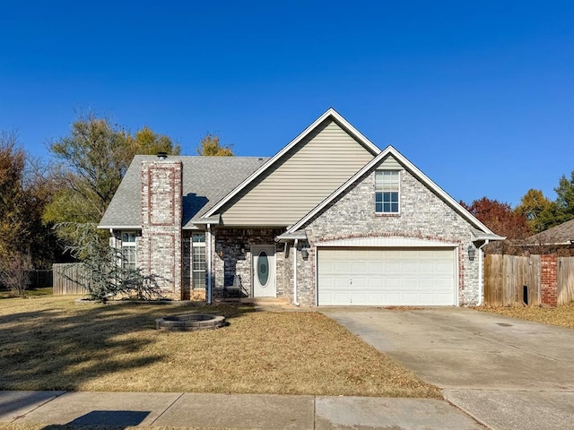 view of front of house with a garage